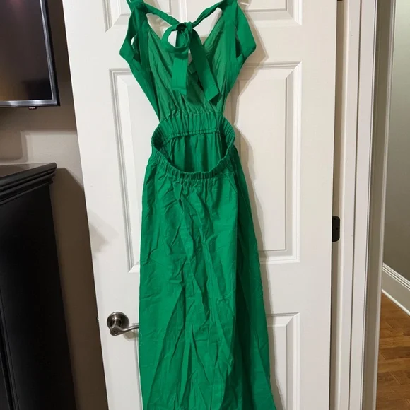 COMMENSE COTTON AND LINEN BACK TIE DETAIL DRESS SIZE M - Picture 5 of 11